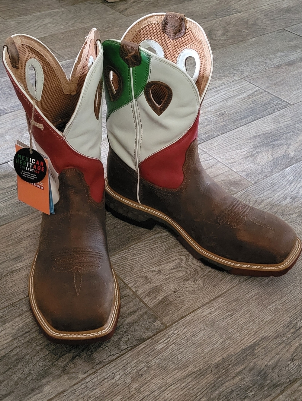 Twisted X Mexican Heritage Leather Work Boots Waterproof Vaquero Western Tejano